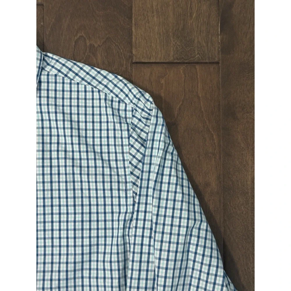 Banana‎ Republic Lot Of Two Mens Blue Plaid Button Down Non Iron Slim Fit Size M